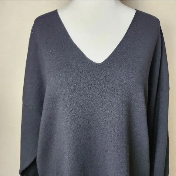 Wilfred Free Aritzia Souvenir Oversized V Neck Sweater Black Size 2 - Picture 3 of 7